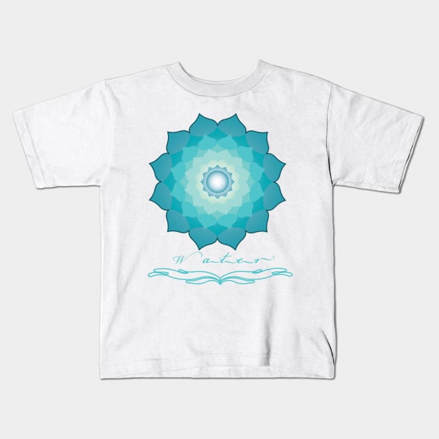 Water Mandala Kids T-Shirt by emma17